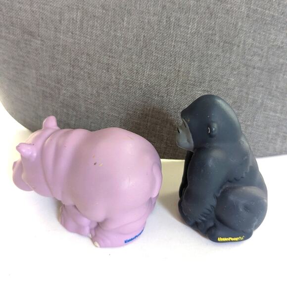 Fisher Price Little People Zoo Talkers Hippo Guerilla Figurine Toys Set of 2 - Picture 4 of 5